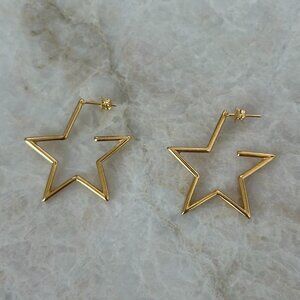 Star Hoop Earrings (Never Worn)